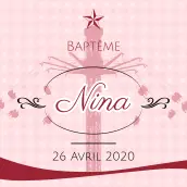 Étiquette personnalisée baptême rose, élégance douce pour souvenir unique