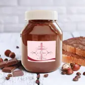 Étiquette personnalisée baptême rose, élégance douce pour souvenir unique