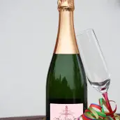 Étiquette personnalisée baptême rose, élégance douce pour souvenir unique