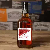 Étiquette personnalisée anniversaire pétales de rose, élégance rouge et blanche