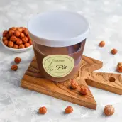 Custom round baptism label, natural and elegant design