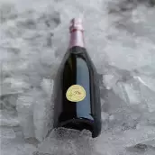 Custom round baptism label, natural and elegant design