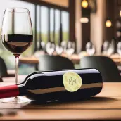 Étiquette personnalisée mariage ronde, fleurs dorées et papier bagasse