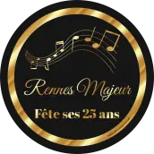 Custom musical birthday label, black and gold for an elegant celebration
