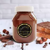 Custom musical birthday label, black and gold for an elegant celebration