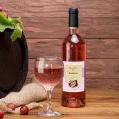 Étiquette autocollante personnalisée pour baptême fille – modèle avec photo et fond rose à pois