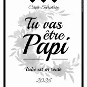 Custom label for future grandpa announcement, sweet message for special news