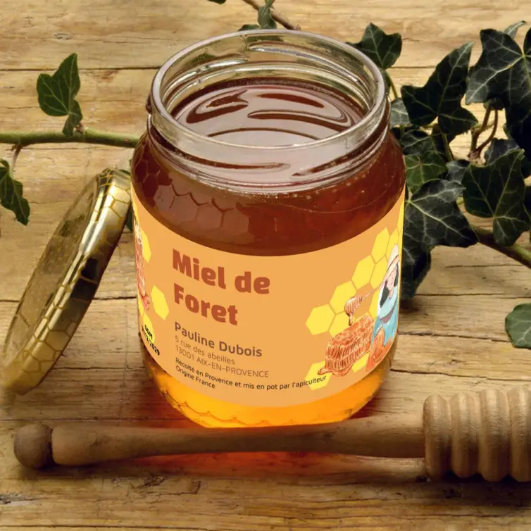 Custom label for forest honey jars Premium label