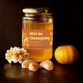 Étiquette personnalisée pour pots de miel de châtaignier Design apicole premium