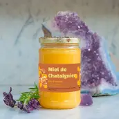 Étiquette personnalisée pour pots de miel de châtaignier Design apicole premium