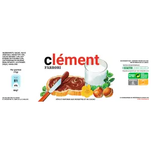 étiquette personnalisée pour pot de pâte à tartiner type nutella design moderne