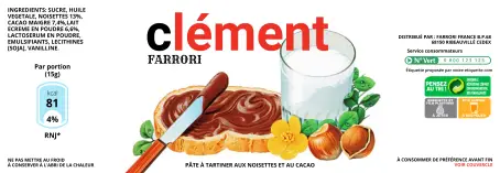 Étiquette personnalisée pour pot de pâte à tartiner type nutella design moderne