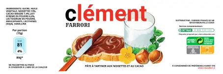 Étiquette personnalisée pour pot de nutella 200 g design moderne et gourmand