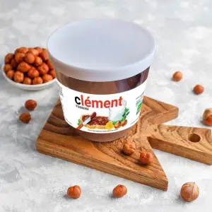 etiqueta personalizada para tarro de nutella de 200 g, diseño moderno y apetitoso