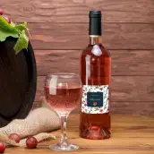 Étiquette personnalisée pour baptême, motif colibris et fleurs format carré premium