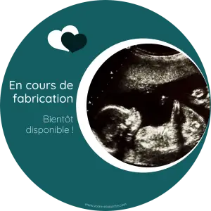 custom round label for pregnancy announcement, ultrasound design