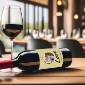 Custom wedding label, “Love” design with photo, natural background square