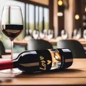 Étiquette personnalisée mariage, design Love doré et collage photo