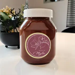 rundes personalisiertes etikett zur taufe, elegantes florales motiv