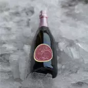 Étiquette personnalisée ronde baptême, motif floral élégant