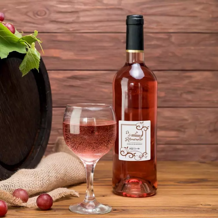 Étiquette personnalisée pour bouteille de vin – Design musical élégant pour vin de Bordeaux