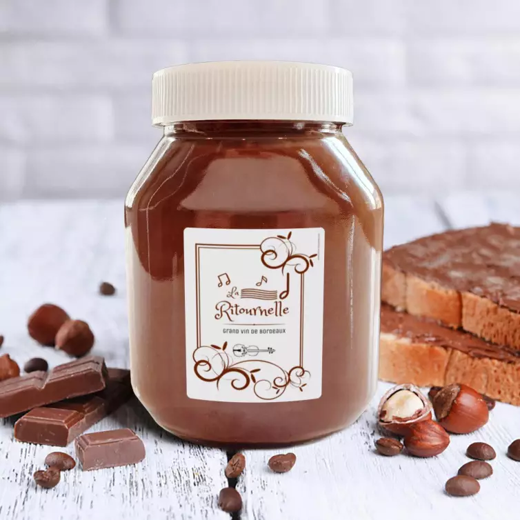 Étiquette personnalisée pour bouteille de vin – Design musical élégant pour vin de Bordeaux