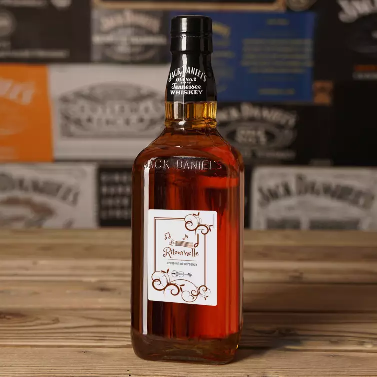 Étiquette personnalisée pour bouteille de vin – Design musical élégant pour vin de Bordeaux