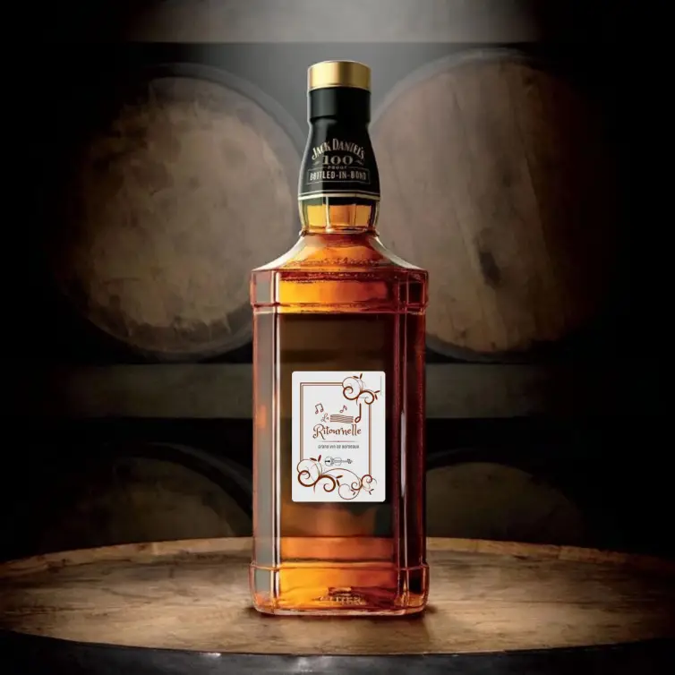 Personalized wine bottle label – Elegant musical design for Bordeaux wine