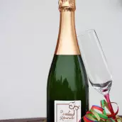 Étiquette personnalisée pour bouteille de vin – Design musical élégant pour vin de Bordeaux