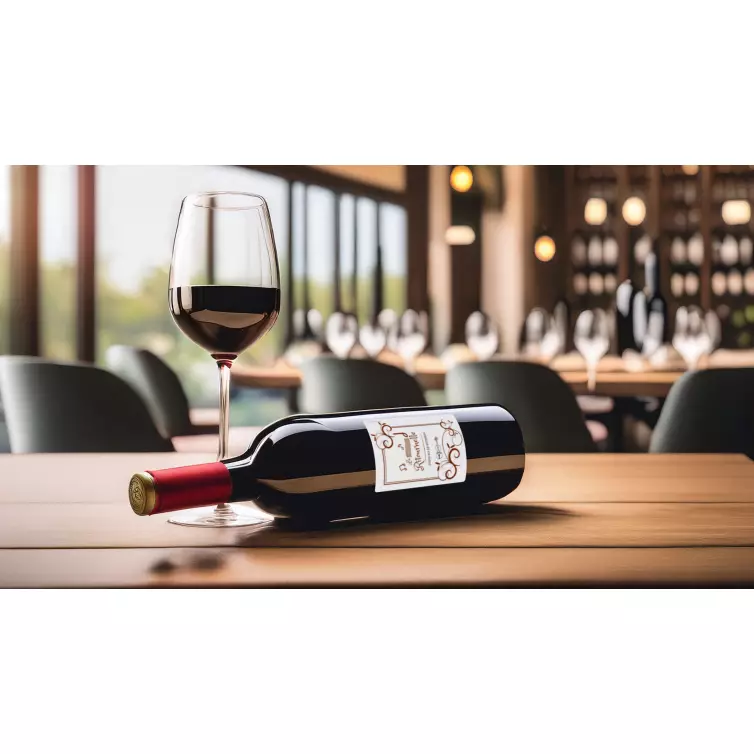 Étiquette personnalisée pour bouteille de vin – Design musical élégant pour vin de Bordeaux