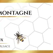 Custom label for mountain honey, refined beekeeping design