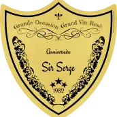Étiquette personnalisée anniversaire, forme blason grand cru sur or brossé