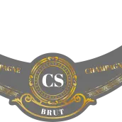 Étiquette personnalisée collerette champagne, design or et argent