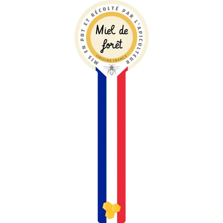 Bande de garantie personnalisée pour miel, design tricolore