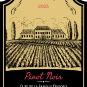 Étiquette personnalisée pour vin rouge, illustration domaine, style classique