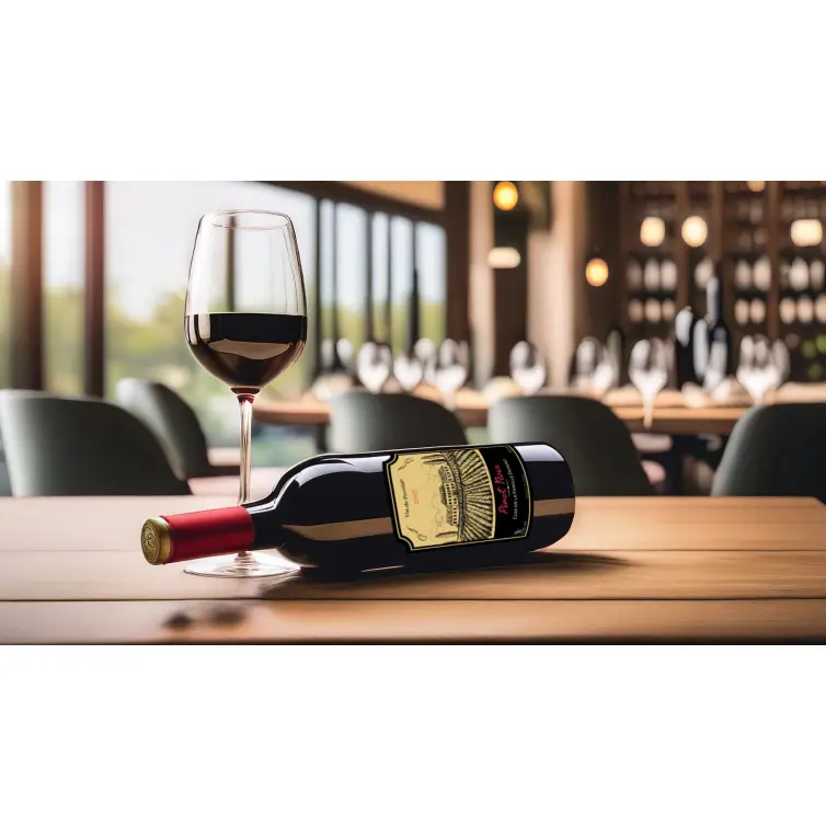 Custom wine label for red wine, estate illustration, classic style