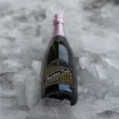 Custom birthday label, gold baroque on matte black