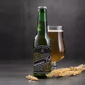 Custom birthday label, gold baroque on matte black