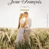 Étiquette personnalisée mariage, photo champêtre, finition ultra brillante