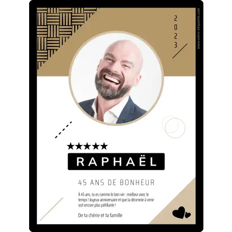 Modèle d'étiquette personnalisée avec photo