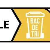 Étiquette mentions obligatoires tri, capsule et pot en verre