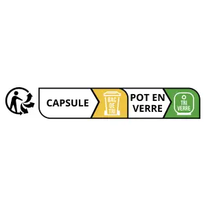 étiquette mentions obligatoires tri, capsule et pot en verre