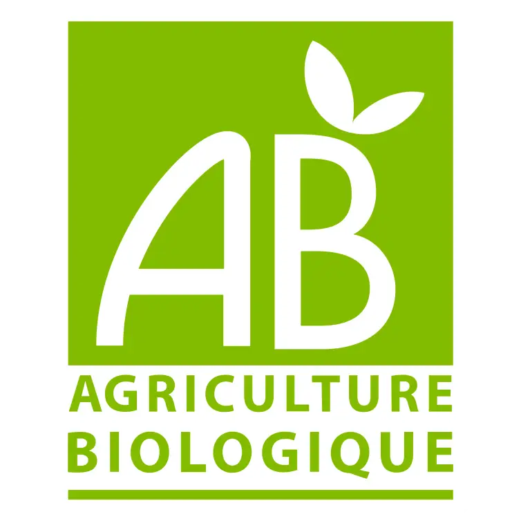 Étiquette personnalisée mention AB, logo Agriculture Biologique