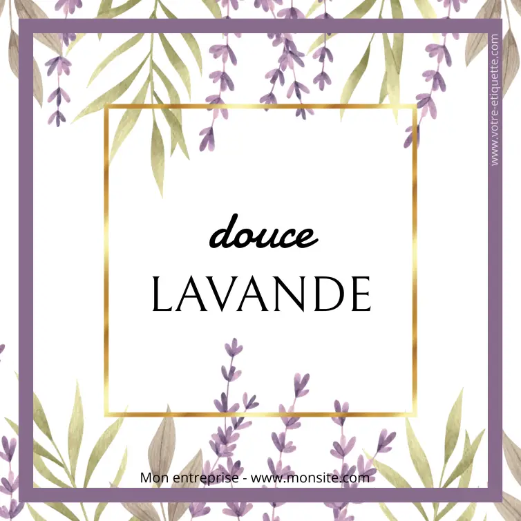 Étiquette personnalisée bougie lavande