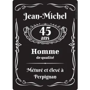 Añada un toque de humor y personalización a sus eventos con esta etiqueta adhesiva personalizada inspirada en una gran marca de whisky