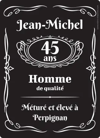 Étiquette personnalisée humour homme – cadeau original pour anniversaire ou fête
