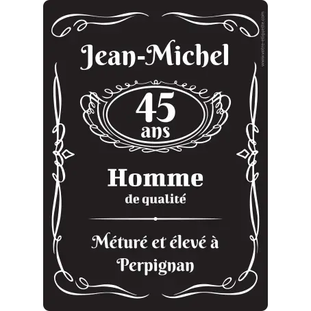 Étiquette personnalisée humour homme – cadeau original pour anniversaire ou fête