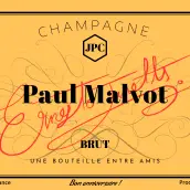 Étiquette personnalisée pour champagne, élégance sur-mesure