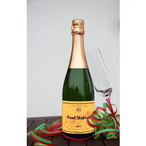 gepersonaliseerd etiket voor champagne, oranje elegantie