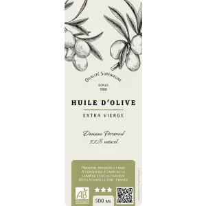 Modèle vertical illustré d’olives pour bouteilles